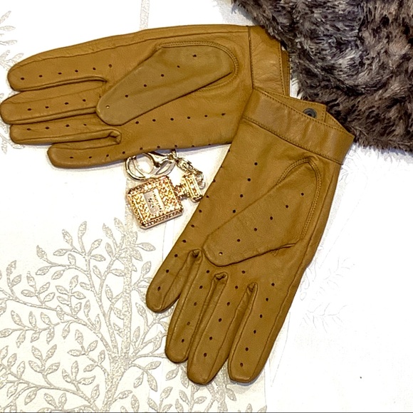 Genuine Leather Mustard Yellow Gloves Size Small - Picture 4 of 7